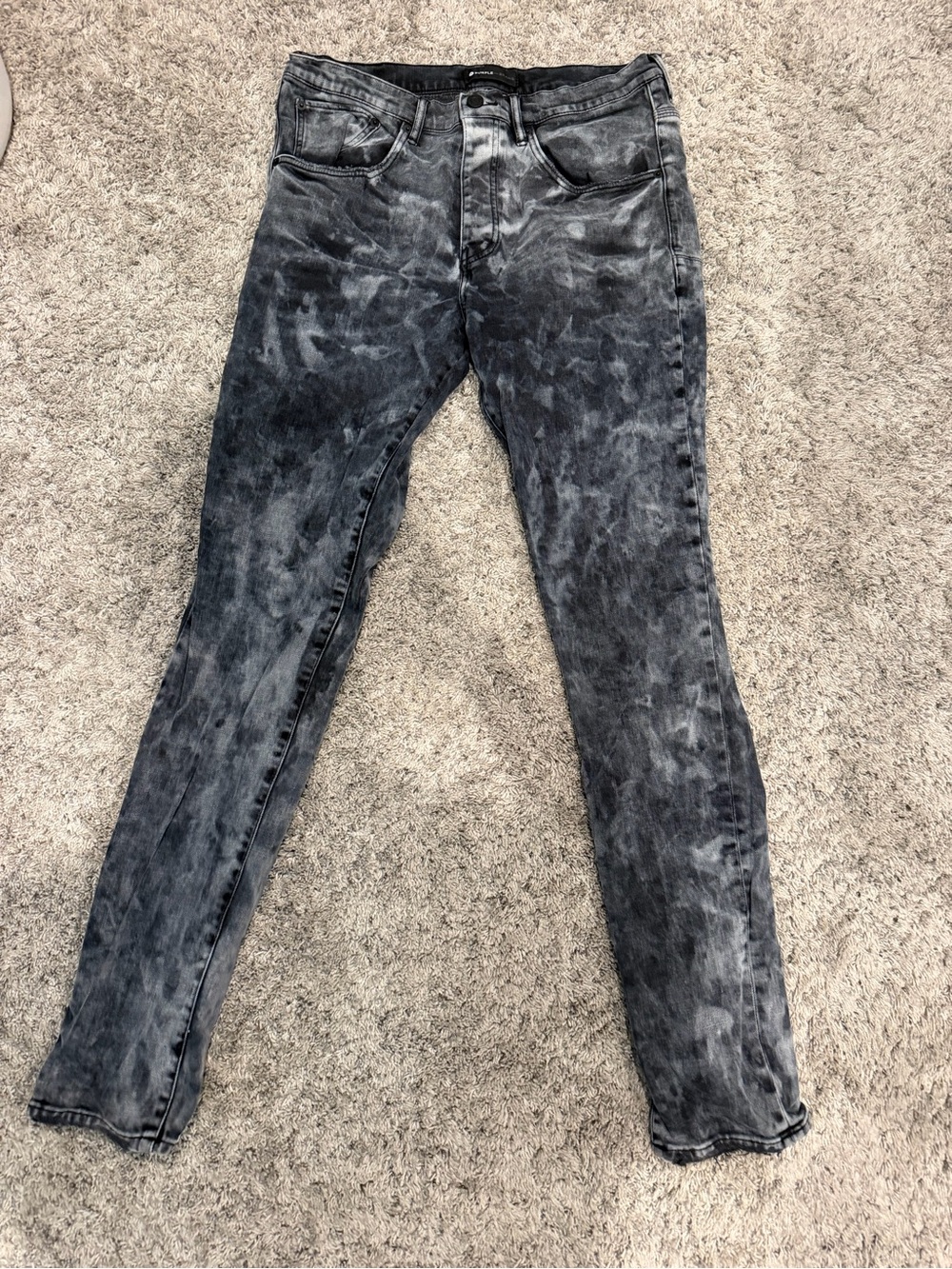 Men’s Slim-Straight Acid Wash Jeans - Black